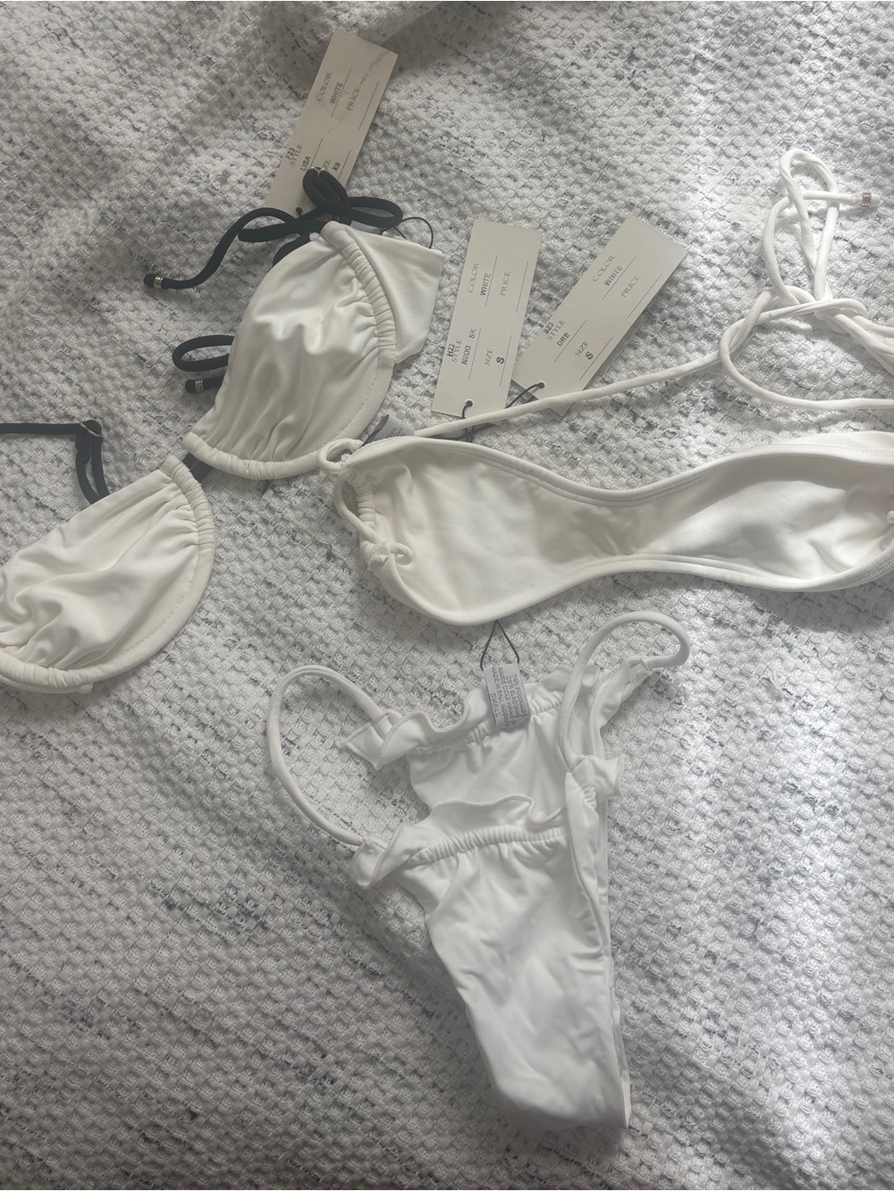White String Bikini Set - Two-Piece Swimwear
